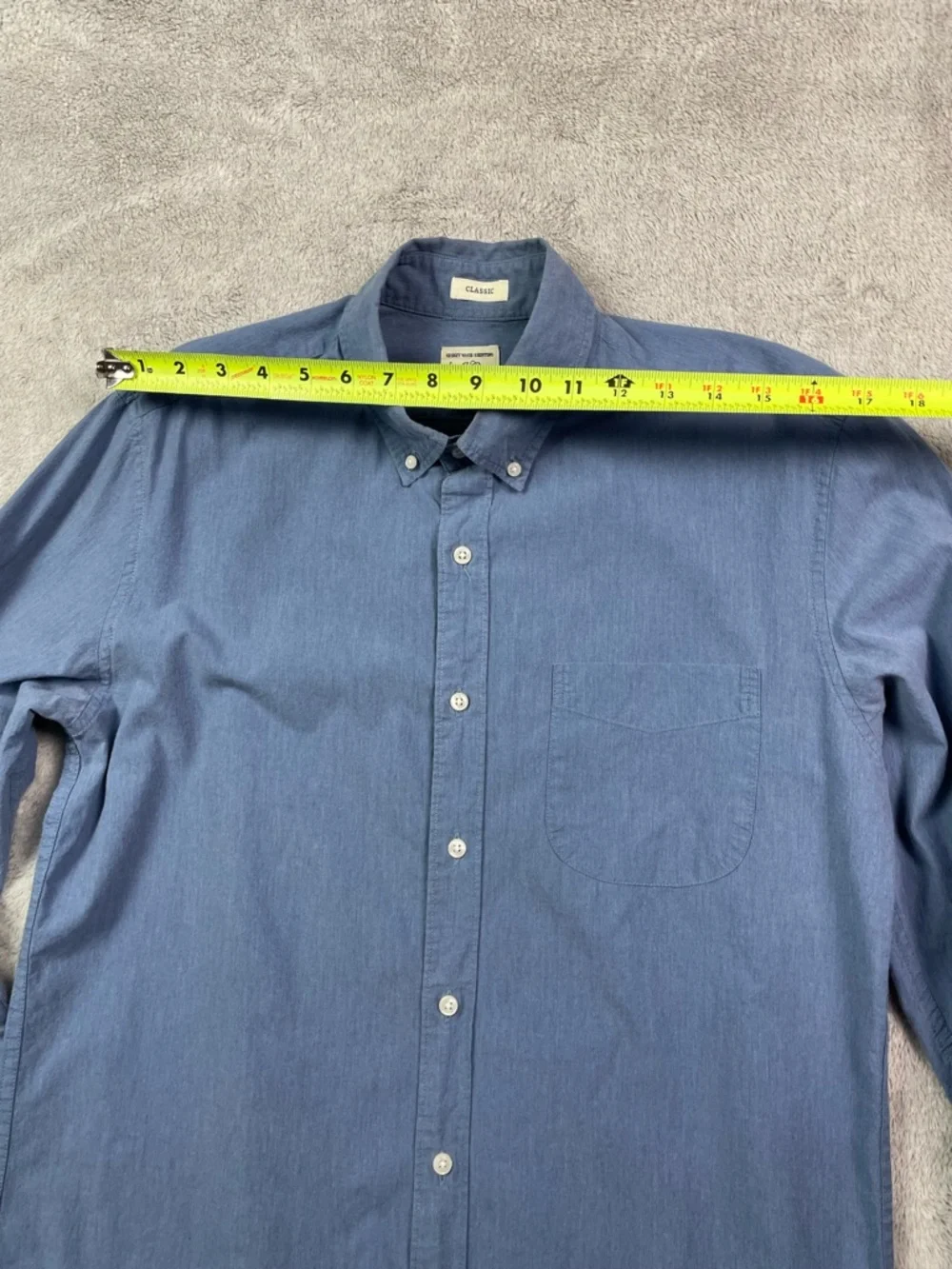 J.‎ Crew Men's Secret Wash Shirt - Medium - Classic Fit - Blue Stretch Cotton